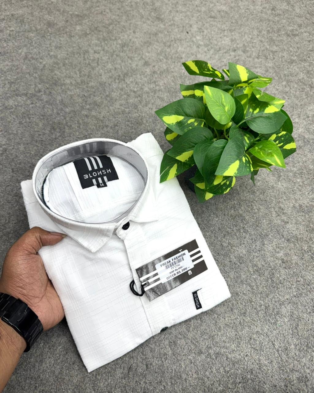 Structured plain shirt