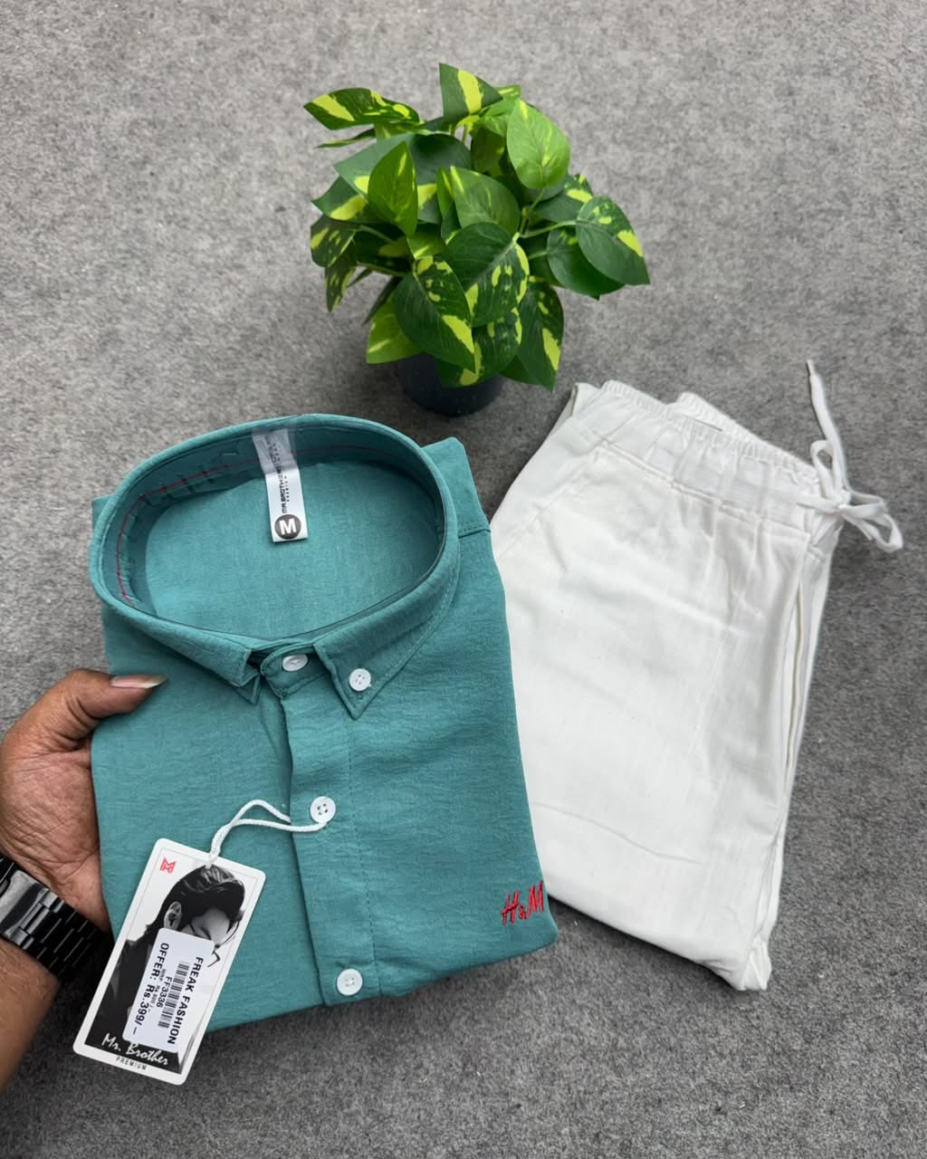 crushed linen + Linen Pant Combo