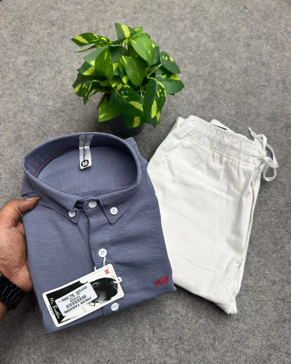 crushed linen + Linen Pant Combo