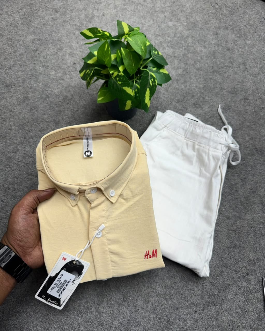 crushed linen + Linen Pant Combo